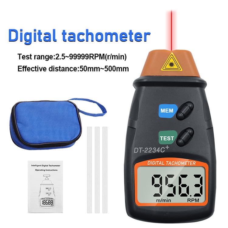 Digital Laser Photo Tachometer Handheld Photo Tachometer Laser Non-Contact RPM Speedometer