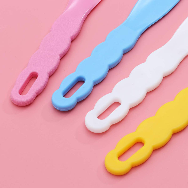 Supvox 4pcs 19.5 cm Dental Mixing Spatula Heat Resistant Spatula Cosmetic Spatula Plastic Spatula Dental Tool for Dental Medicine Cosmetic Cream (Blue Yellow Pink White)