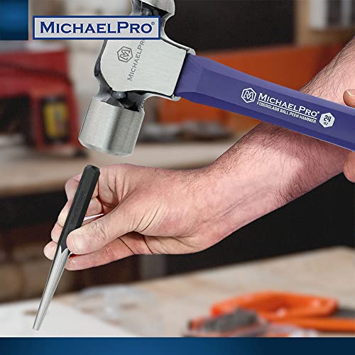 MichaelPro Punch and Chisel Set, 16-Piece Punch Set Tools with Center Punch, Pin Punch, Starter Punch, Chisel, Gauge and Tool Storage Pouch, Heavy Duty Chrome Vanadium Steel Chisels and Punch Tool Set
