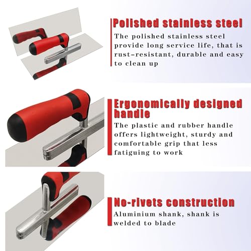 Stainless Steel Concrete Finishing Tools Set Trowel, Edger & Groover