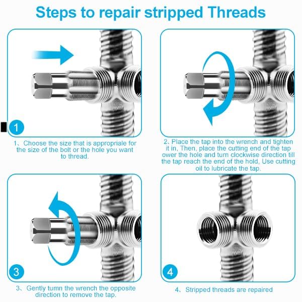 1-1/2 Carbon Steel NPT Tap, NPT Pipe Tap for Accurate Threads Plumbing