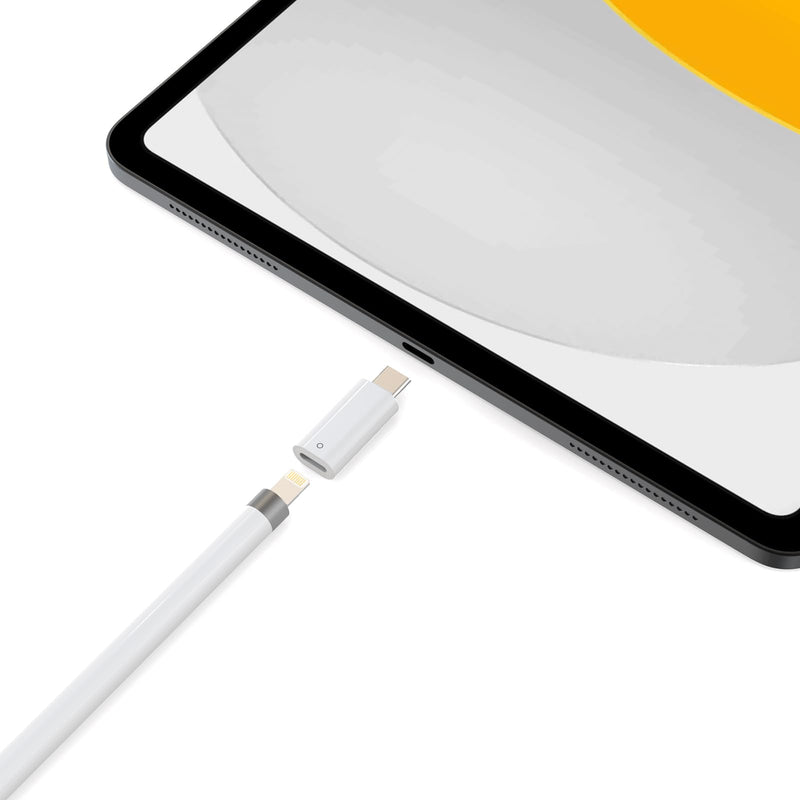 TechMatte USB C Pencil Adapter Designed for Apple Pencil 1st Generation, Only Compatible with iPad 10th Generation,Male USB-C to Female Lightning Pencil Charging Adapter, Bluetooth Connection(2Pack) two pieces