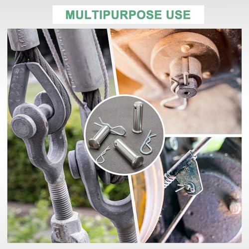 M METERXITY 10-Pack Single Hole Clevis Pins, M8 x 100mm 304 Stainless Steel Flat Head Clevis Pins for Mechanical Linkage/Trucks/Lawn Mower, Link Hinge Pin Reusable M8x100mm