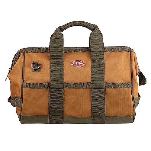 Bucket Boss Gatemouth 16 Tool Bag and Tool Roll Bundle, Brown, 60016