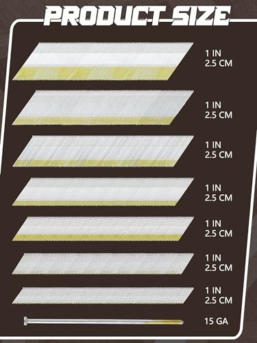 Yaocom 1400 Pack 15 Gauge Da Angled Finish Nail 34 Degree 7 Sizes