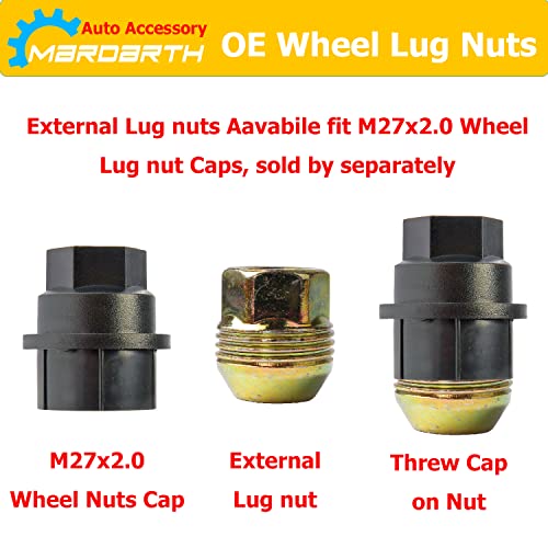 32Pcs 9/16''-18 Bulge Acorn Lug Nuts + 24 Pcs Black Lug Nut Caps Kit