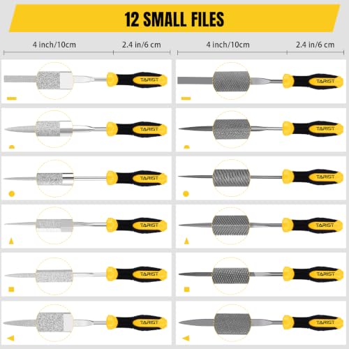 TARIST 27PCS Metal File Set, Include Steel file/Small file/Sandpaper/Brush