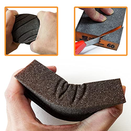 S&F STEAD & FAST Sanding Sponge, 60 80 120 220 Coarse Medium Fine Grit Sanding Block & Tack Cloth Automotive, 30 pcs