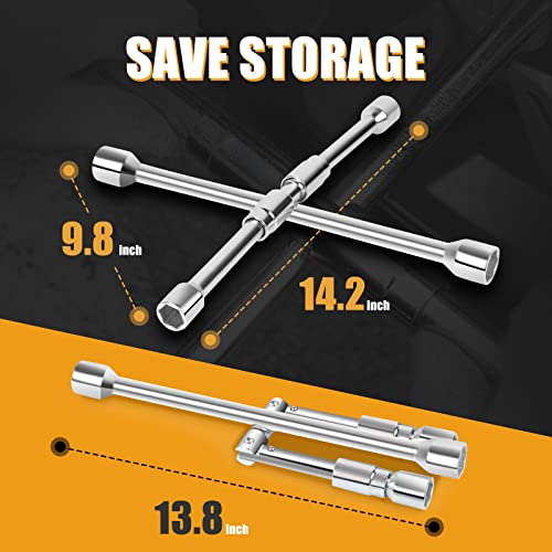 MIKKUPPA 1/2-20 Lug Nuts 4 Way Folding Lug Wrench