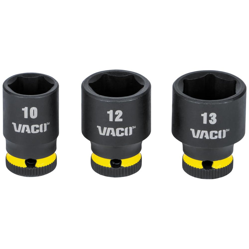 VACO VAC3321 32-Piece Metric Ratcheting Wrench and Socket Set, 1/4-Inch Ratchet, Extension, Adapter, 7 Impact Sockets, 20 Bits, Compact Case