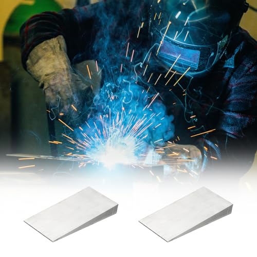PATIKIL Metal Wedge, 6.3x3.2x0.8 Inch Carbon Steel Wedge Shims Triangle Flange Beveled Washers Strong Durable for Pipe Fitting Welding Tool Factory Lathe Machine Tool, Silver Tone 6.3x3.2x0.8" (LxWxT)