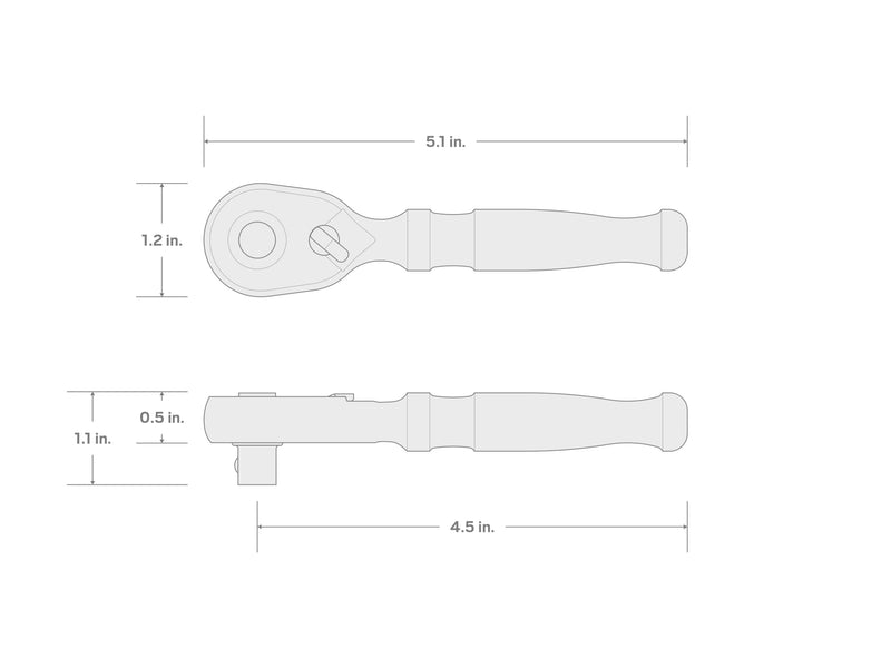TEKTON 3/8 Inch Drive x 4-1/2 Inch Quick-Release Stubby Ratchet | SRH11104 3/8 Inch Drive x 4-1/2 Inch QR