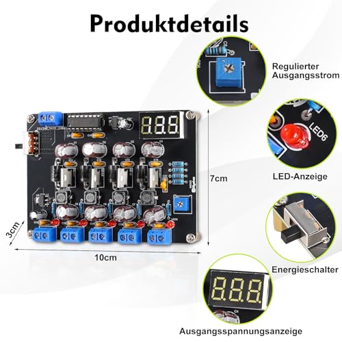 PEMENOL DIY Breadboard Power Supply Soldering Kit Electronic Kit 1.5V/3.3V/5V/12V/Adjustable Voltage Output Module Soldering Learning Laboratory Tests, School Projects, Technical Applications