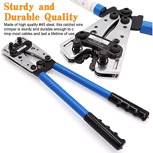 Battery Cable Crimper Wire Lug Crimping Tool for AWG 8,6,4,2,1,1/0 Battery Terminals Crimper with Wire Shear Cutter 2pcs crimping tool