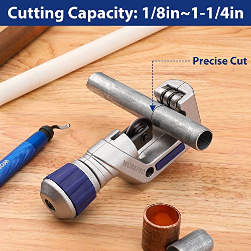 WORKPRO 3-Piece Tubing Cutter Set, 1/8"-1-1/4" Cutting Capacity