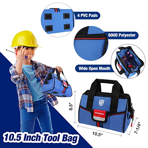 WORKPRO 9-Piece Kids Real Hand Tool Set, Blue