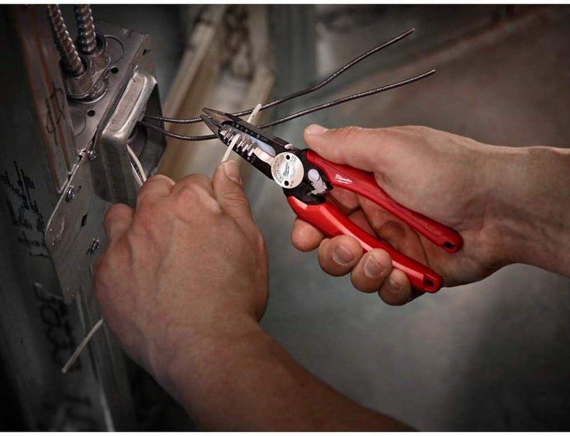 Milwaukee 48-22-3079 6-In-One Combination Wire Stripping and Reaming Pliers for Electricians, 2 Pack