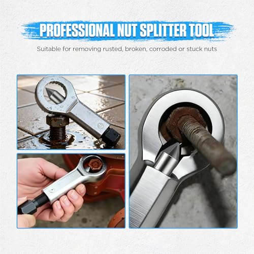 PLAYOCCAR 4PCS Nut Splitter Tool Heavy Duty for Removing Rusty Nuts