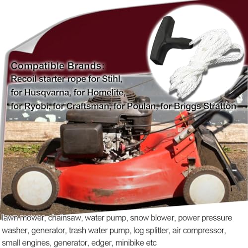 3.5 mm Recoil Starter Pull Rope for Stihl MS170 MS180 MS210 MS230 MS250 017 018 019T 021 023 for Husqvarna for Echo CS-400 Chainsaw Lawn Mower Water Pump Strimmer with Handle | 018 019T 021 023 für Husqvarna für Echo CS-400 Kettensäge Rasenmäher Wasser...