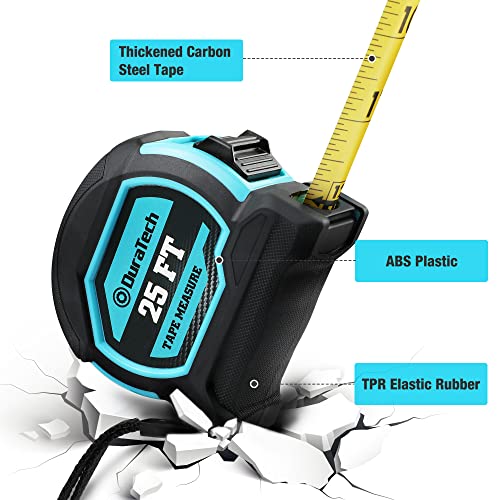 DURATECH Magnetic Tape Measure 25FT with Fractions 1/8 and ValueMax PEX Cutter with Teflon Coated Sharp Blade, Easy to Read Both Side Measurement Tape, Hose Cutter with 1/8"-1" Cutting Capacity for P