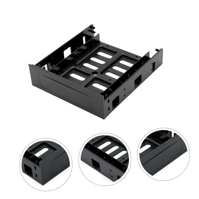 SOLUSTRE HDD Bracket Laptop Holder Stand PC Stand 3.5-inch to 5.25-inch Front Bay Converter Hard Disk Holder PC Internal HDD Bay Front Bay Adapter HDD SSD Mounting Bracket Built-in Black