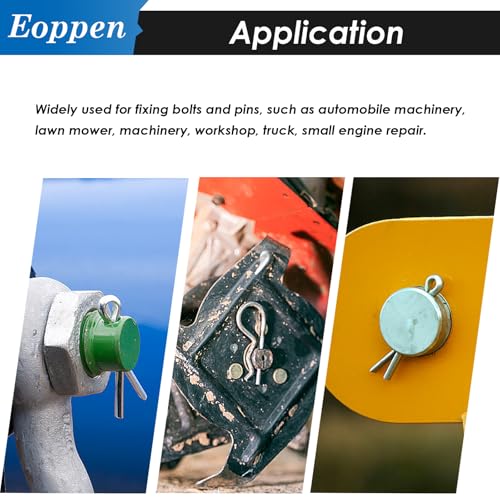 132Pcs Clevis Pin Cotter Pin Hair Pin Assortment Kit - 304 Stainless Steel 15 Sizes Cotter Pin & R Clips Pin Zinc-Plated Single Hole Flat Head Clevis Pins