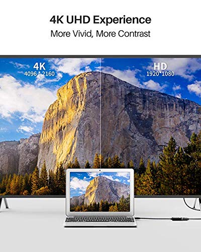 IVANKY 4K Active Mini DisplayPort to HDMI Adapter, 4K@60Hz, Thunderbolt 1&2 to HDMI [0.24m/0.65FT, Super Slim] Mini DP to HDMI Adapter for MacBook Air/Pro, Surface Pro/Dock/Book, Monitor, Projector 1 Pack-Black