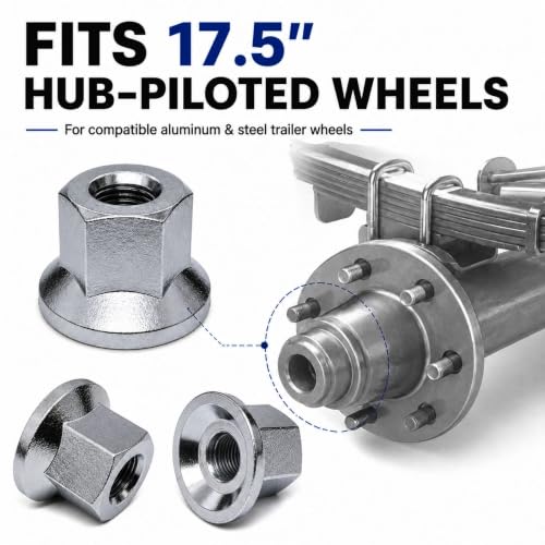 8Pcs Trailer Lug Nut 5/8"-18 Compatible with Swivel Flange Trailer Wheel Studs 5/8 18 Lug Nuts for 7K, 8K, 10K, 12K Axles White