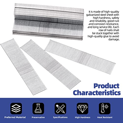 Glarks 4000Pcs 18 Gauge 8 Sizes Galvanized Brad Nails Straight Finishing Nail Assortment Kit, 2/5", 5/8", 3/4", 1", 1-1/4", 1-1/2", 1-3/4", 2" for Molding Cabinetry Assembly