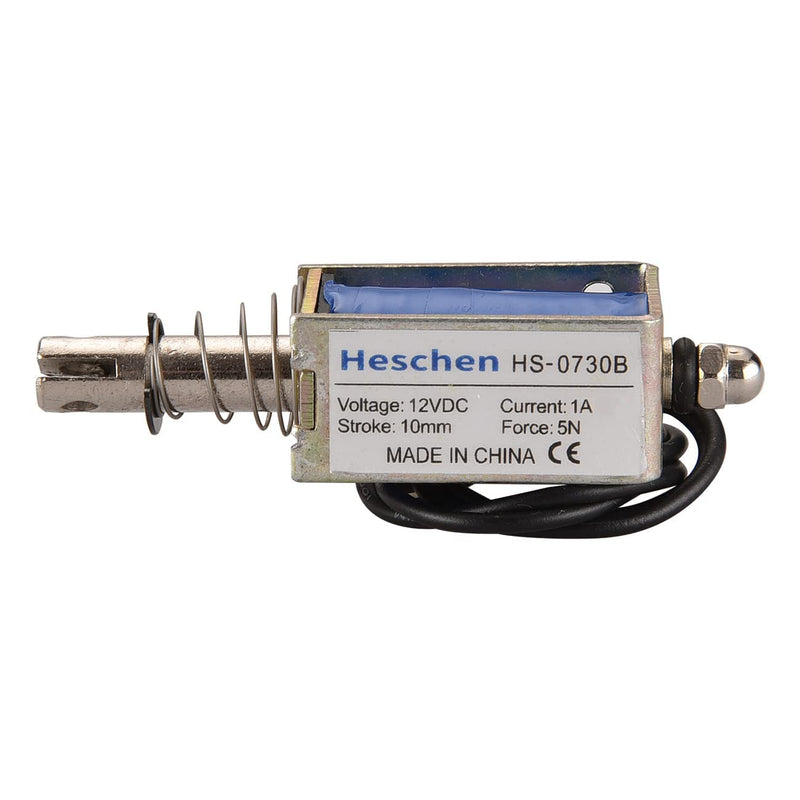 Hechen Electromagnet JF-0730B DC 12V 1A 5N 10mm Stroke Push Pull Type Open Frame