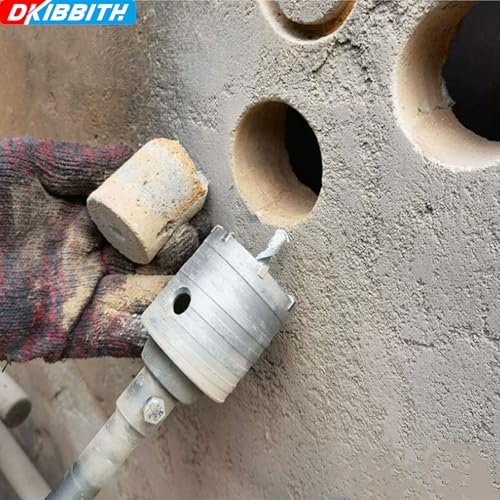 4" Concrete Hole Saw, 102mm Tungsten Steel Core Bit for Cinder Block, Brick, Rock, Plank Walls for Pipes or mini Split Lines, with SDS Plus Shank and 2 Center Positioning Drill Bits. 4"