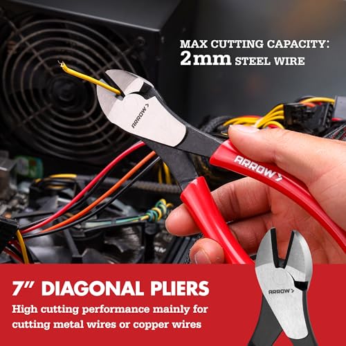 ARROW 5PCS Pliers Set, Portable Rolling Bag With Handle 5