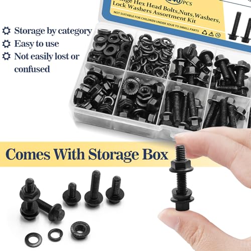 M6-1.0 Bolt x (Length 12/16/20/25/30mm) Flange Head Bolts Assortment Kit & Vifmy M8-1.25 Bolt x (Length 16/20/25/30mm) Flange Head Bolts Assortment Kit