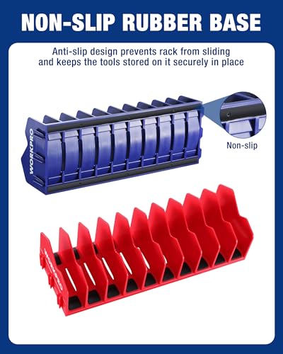 WORKPRO 4-Pack Plier Organizer Rack, 40-Slot Tool Organizer and Storage 4 Pack Blue &Red