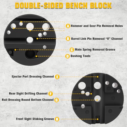 Beaiguna 23PCS Punch Set, Upgraded Roll Pin Punch Set Mechanic Tools, Punch and Hammer Set with Bench Block, Steel Metal Punch Tool for Jewelry Making, Watch Repair, Mechanical Repairs, Metalworking