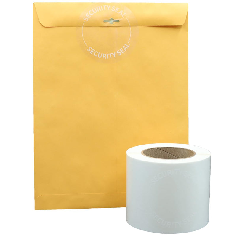 4" Clear Security Seal (Security Seal Printed in White on Label), 500 Total per Roll