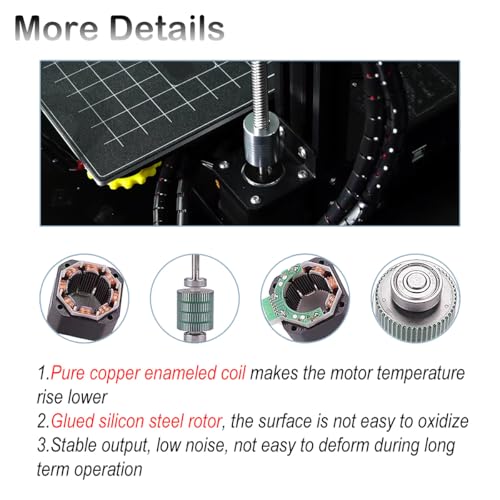 Nema 17 Stepper Motor 42 × 23mm DC 12V 3D Printer Stepper Motor 1.8° with Bracket, 1m 2-Phase 4-Pin Wire Cable, Coupling, for Creality CR-10 10S Ender 3 3D Printer/CNC Extruder/Y-axis