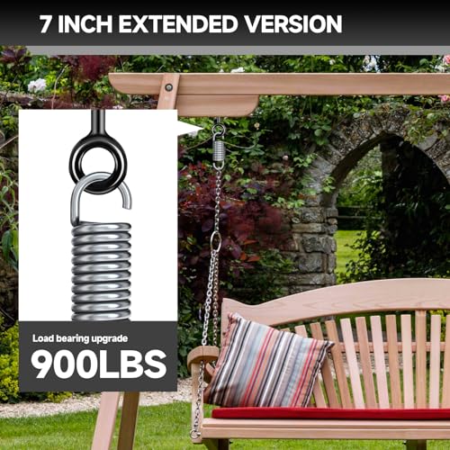 7 inch Eye Bolts - 4 Pcs Eyes Hooks Screw Heavy Duty 900 lbs Breaking Strength Black Rust-Resistant, Self Tapping Eyelet Screw for Wood Securing, Hammock Stand, Indoor & Outdoor Use 7" 4Pcs