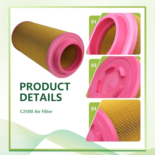 1613740800 54672522 C20500 KAYIQIN Air Filter for Air Compressor Replacement, Compatible with Each Series 1613-7408-00 6.2085.0 6211474300