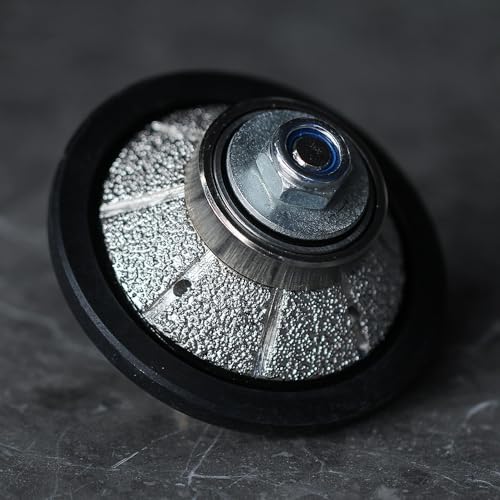 Raizi 3/8 inch Demi Bullnose Half Bullnose Diamond Hand Profile Wheel Router Bits 45 Degree Bevel Edge for Granite Concrete Marble Countertop Edge (E10) E10 (3/8")