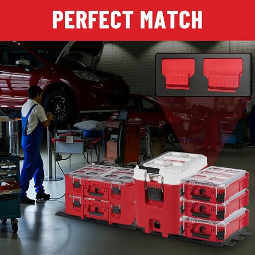 BYERN AUTO Packout Mount & Cord Holder Bundle: 100LB Base Plate + 50ft Extension Cord Organizer for Milwaukee Packout