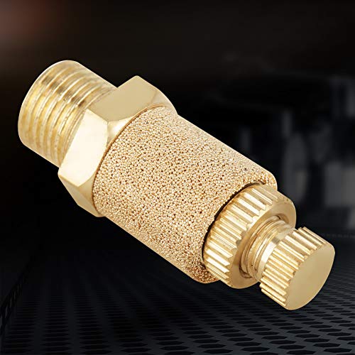 Oumefar Pack of 5 Pneumatic Silencer Brass Air Flow Speed Control Exhaust Silencer 1/8 BSP Male Thread Silencer