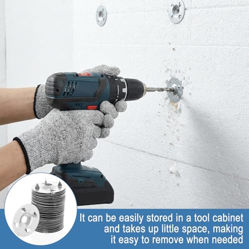 600 Pcs Foam Board Fasteners Washers, 1-1/8 Inch Metal Washers for Insulation Fixing Hardware, Galvanized Steel Washer for Fastening Installation with Cut Resistant Gloves