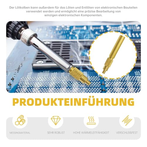 8-Piece Soldering Iron Melting Aid Brass Tips Set - 3D Printer Accessories with Internal Thread Knurled Nuts, 936 & 900M/T18 Soldering Iron Tips for Thread Insert Melting Nuts M2 M3 M4 M5 M6 M8