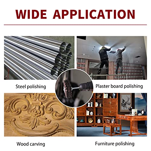 7-Pack Abrasive Cloth Flap Wheel - 1/4 Inch Shank for Woodworking Root Carving Furniture Polishing,Mop Sander Sanding80, 120, 150, 180, 240, 320, 400 Grit,Sanding Mops Woodworking 7pcs
