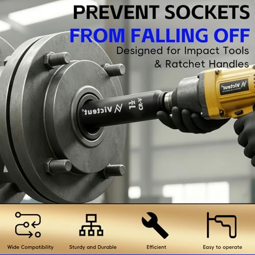 1/2" Drive 1-1/2" Extra Deep Impact Socket，6.3-Inch (160mm) Long，6-Point, Heat Treated Cr-V Alloy Steel, One-Piece Forged, No Torque Loss