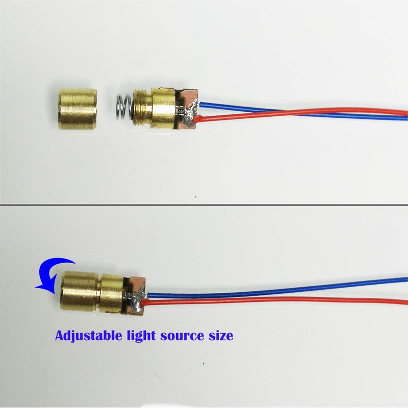 CESFONJER 15 Pcs Mini 3V Laser Diode Laser Module Laser Point Diodes Laser Dot Laser Diode Module Head Diode 650nm 6mm