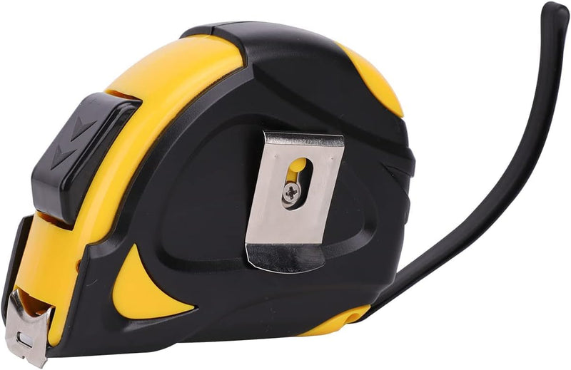 Amazon Basics Self-Locking Tape Measure, 25ft (8-meters), Accurate Dual Scale inch/metric, MID Accuracy, Extendable, 2-Pack, Yellow 7.6 m