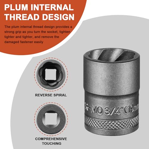 21PCS Bolt Extractor Set, 3/8" & 1/4" Drive Nut Remover 3/8''&1/4'', 21pcs