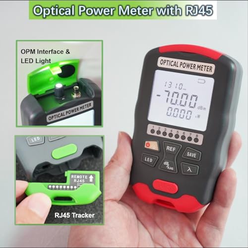 Fiber Optic Tool Kit, VFL + OPM 10 Wavelength + RJ45 Network Test, FTTH FiberTermination Kit with FiberCleaver & Strippers for Telecom Contractors & Home Fiber Installation